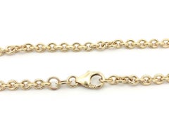 Tobillera de cadena de eslabones por cable de oro amarillo de 18k de 10" con cierre de pinza de langosta
