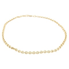Tobillera de cadena de eslabones por cable de oro amarillo de 18k de 10" con cierre de pinza de langosta