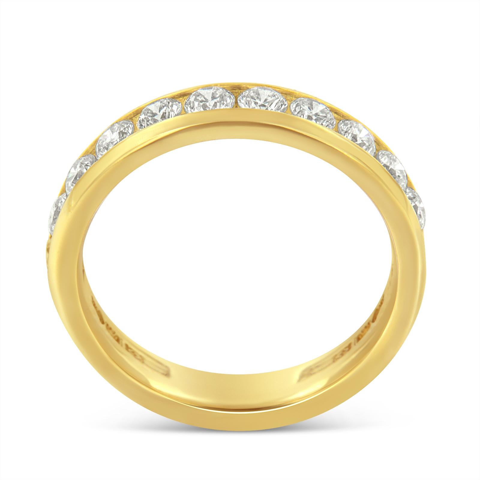 18K Yellow Gold 1.00 Carat Diamond Wedding Band Ring 2