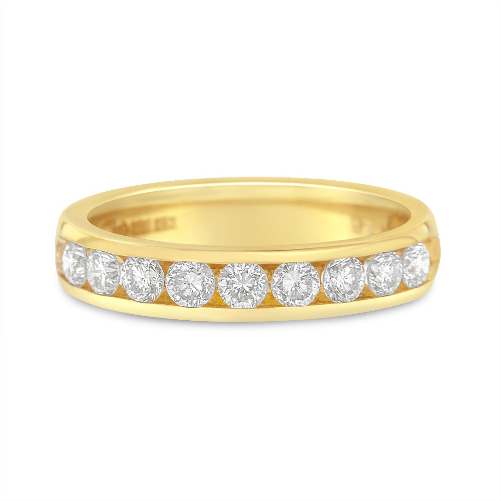 18K Yellow Gold 1.00 Carat Diamond Wedding Band Ring 3