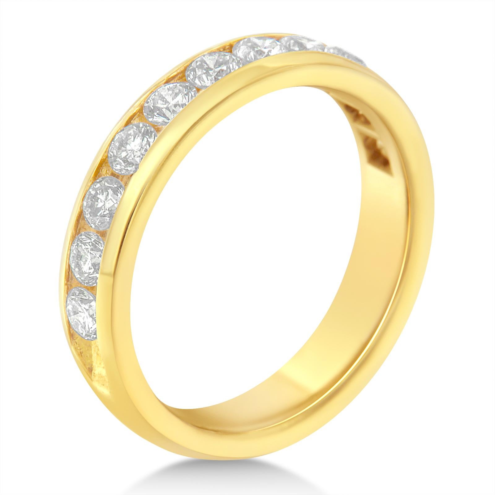 18K Yellow Gold 1.00 Carat Diamond Wedding Band Ring 5