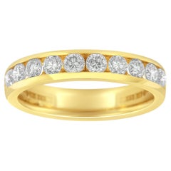 18K Yellow Gold 1.00 Carat Diamond Wedding Band Ring