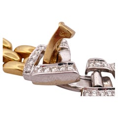 1.00ctw G SI1 Diamond Buckle Necklace Set In 18K Yellow Gold