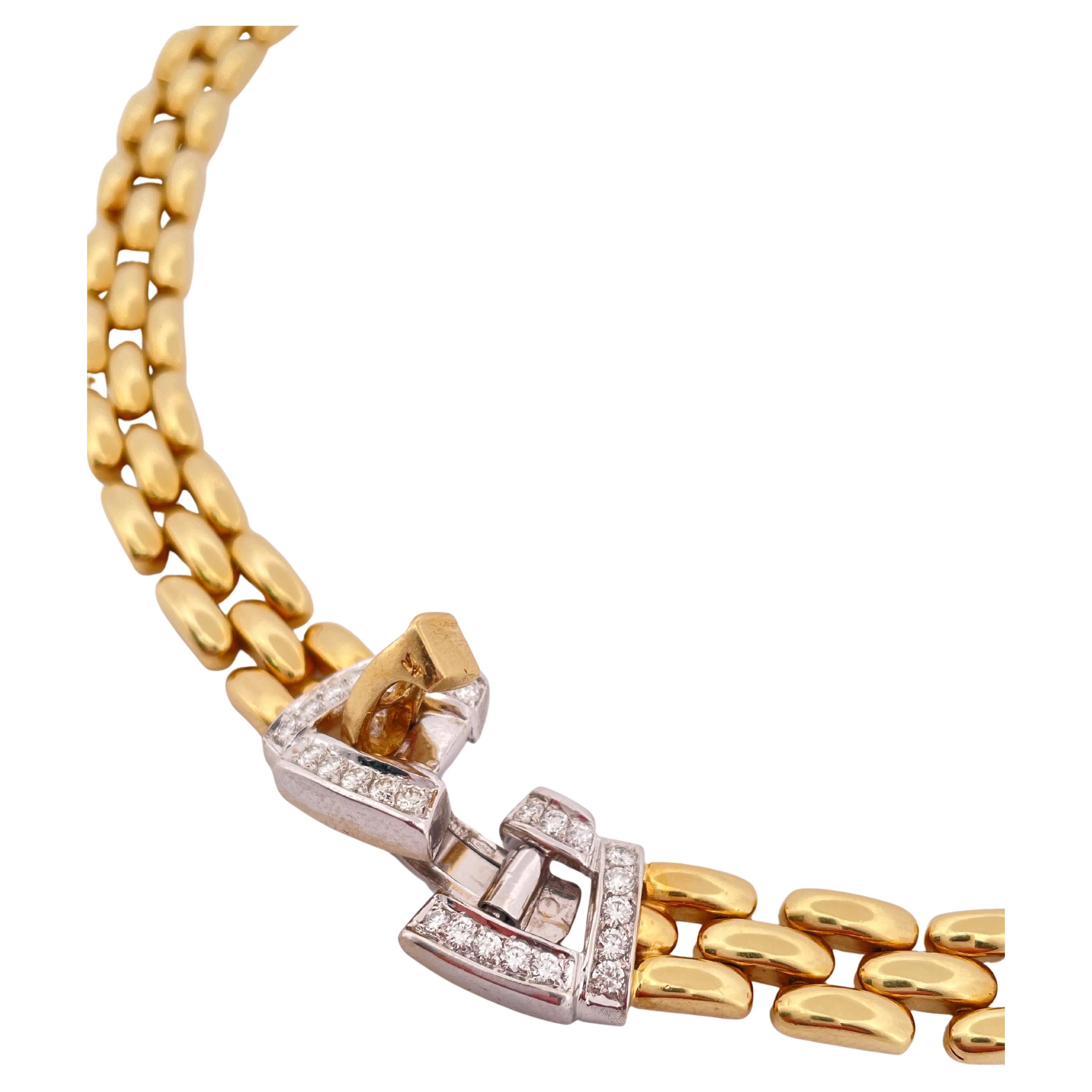 Femenino o masculino Collar con Hebilla de Diamantes de Oro Amarillo de 18k 1,00ctw G SI1 (48,6g) en venta