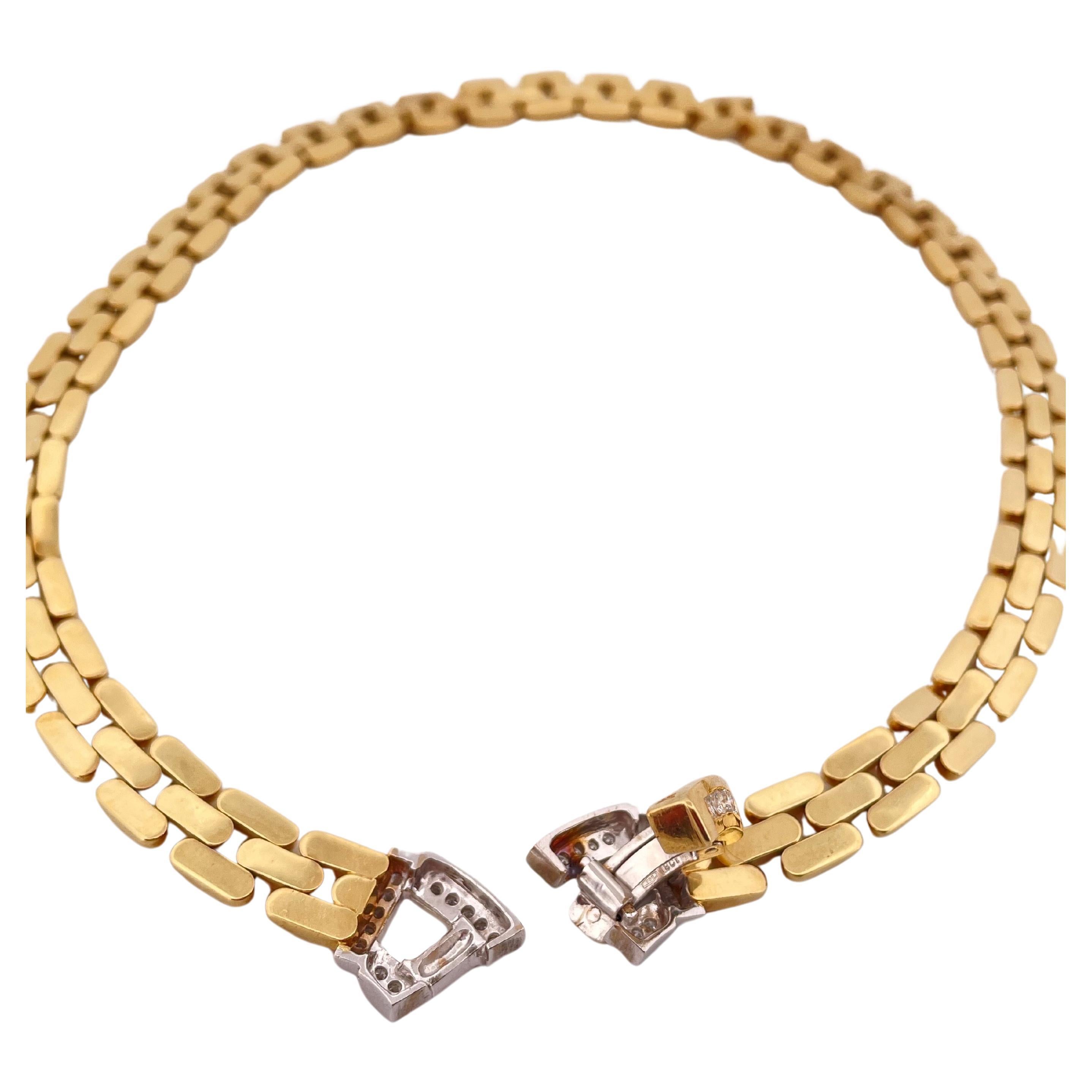 Collar con Hebilla de Diamantes de Oro Amarillo de 18k 1,00ctw G SI1 (48,6g) en venta 1