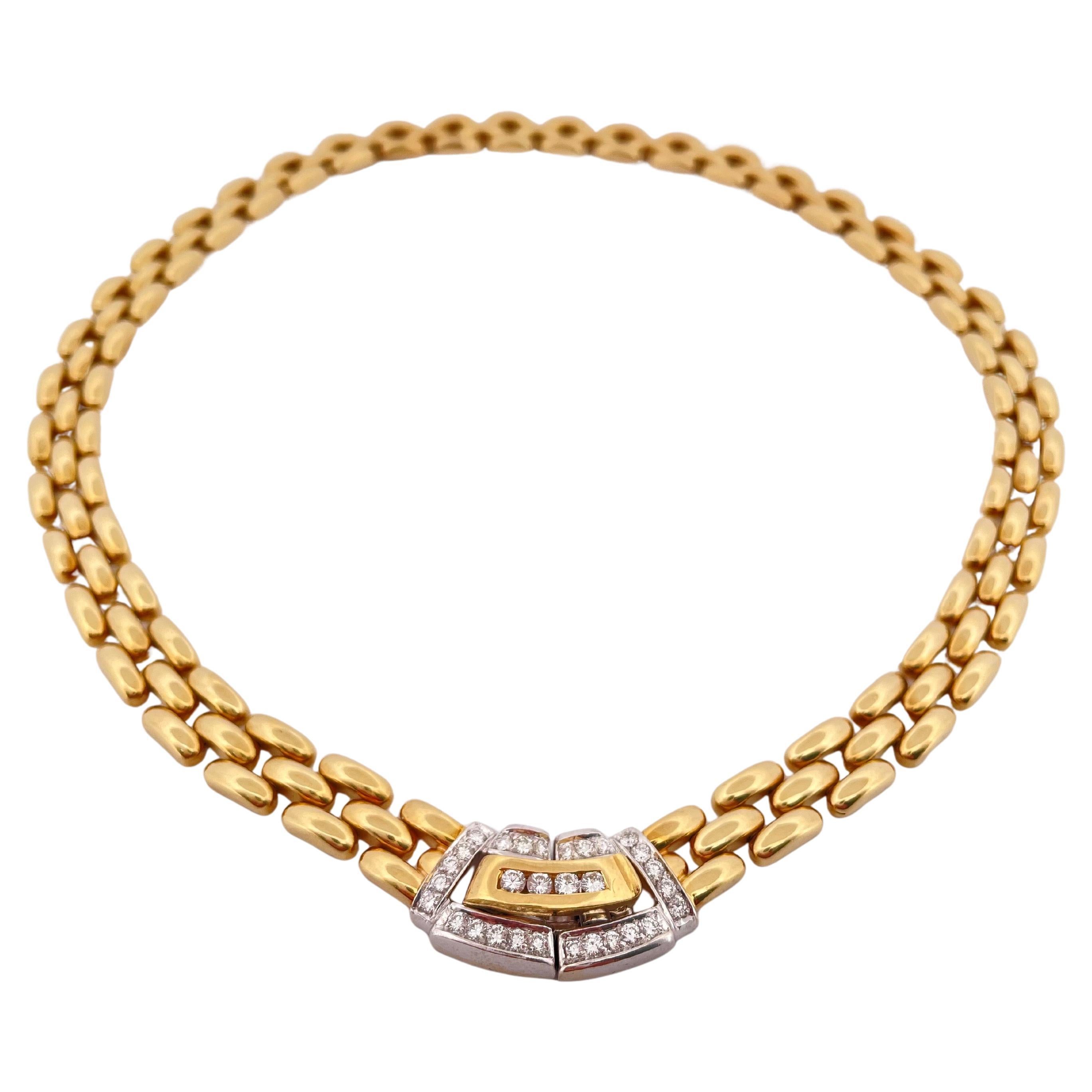 Collar con Hebilla de Diamantes de Oro Amarillo de 18k 1,00ctw G SI1 (48,6g) en venta