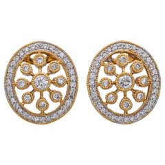 Orecchini in oro giallo 18k con motivo di diamanti da 1,01tcw
