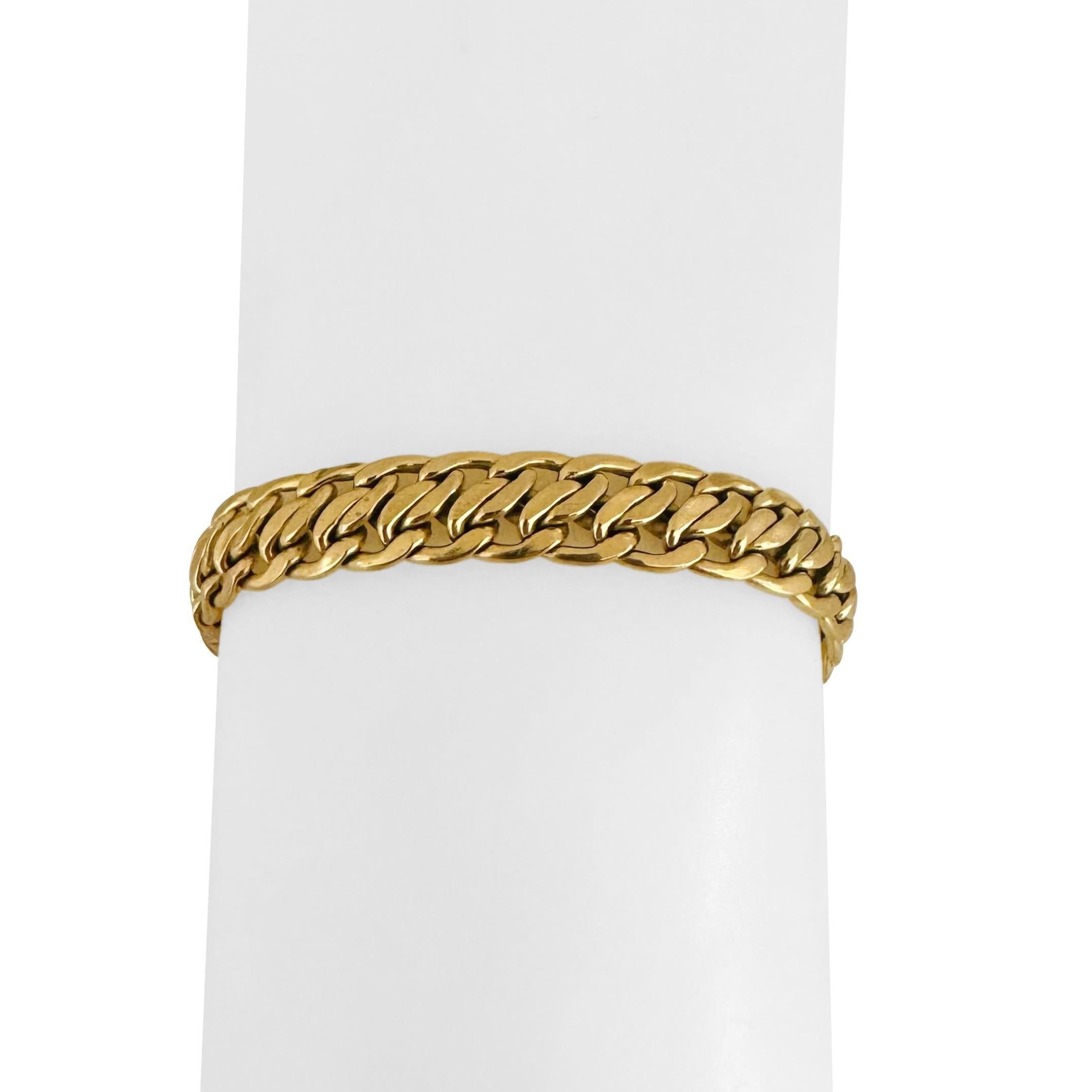 18k Yellow Gold 10.3g Ladies Polished 8mm Fancy Link Bracelet Italy 7.5