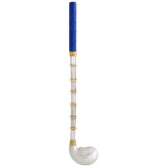 18K Yellow Gold 1.04ct Diamond, Pearl, and Lapis Lazuli Golf Club
