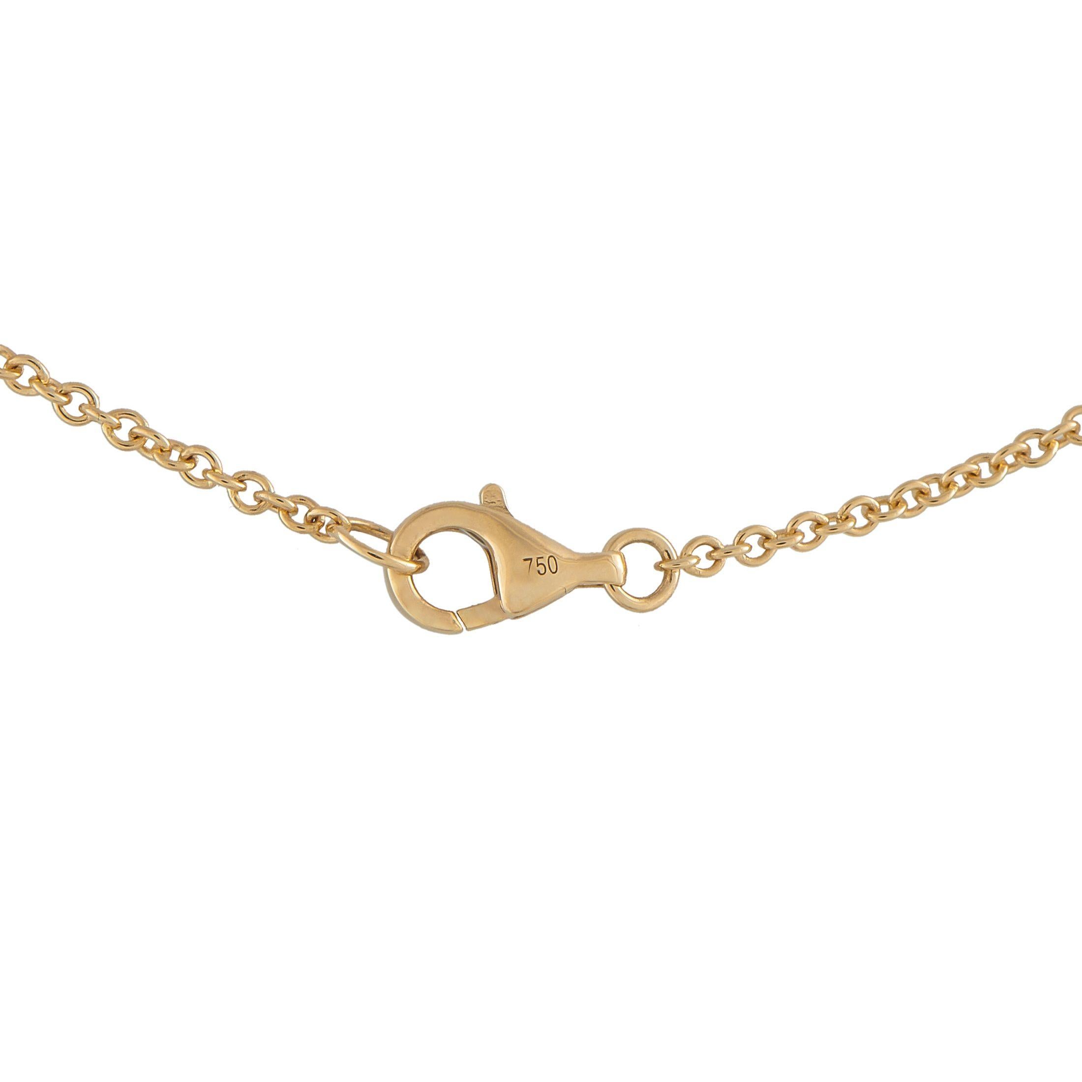 Taille ronde Collier en or jaune 18K avec 1.05ct diamant ANK-20142-Y en vente