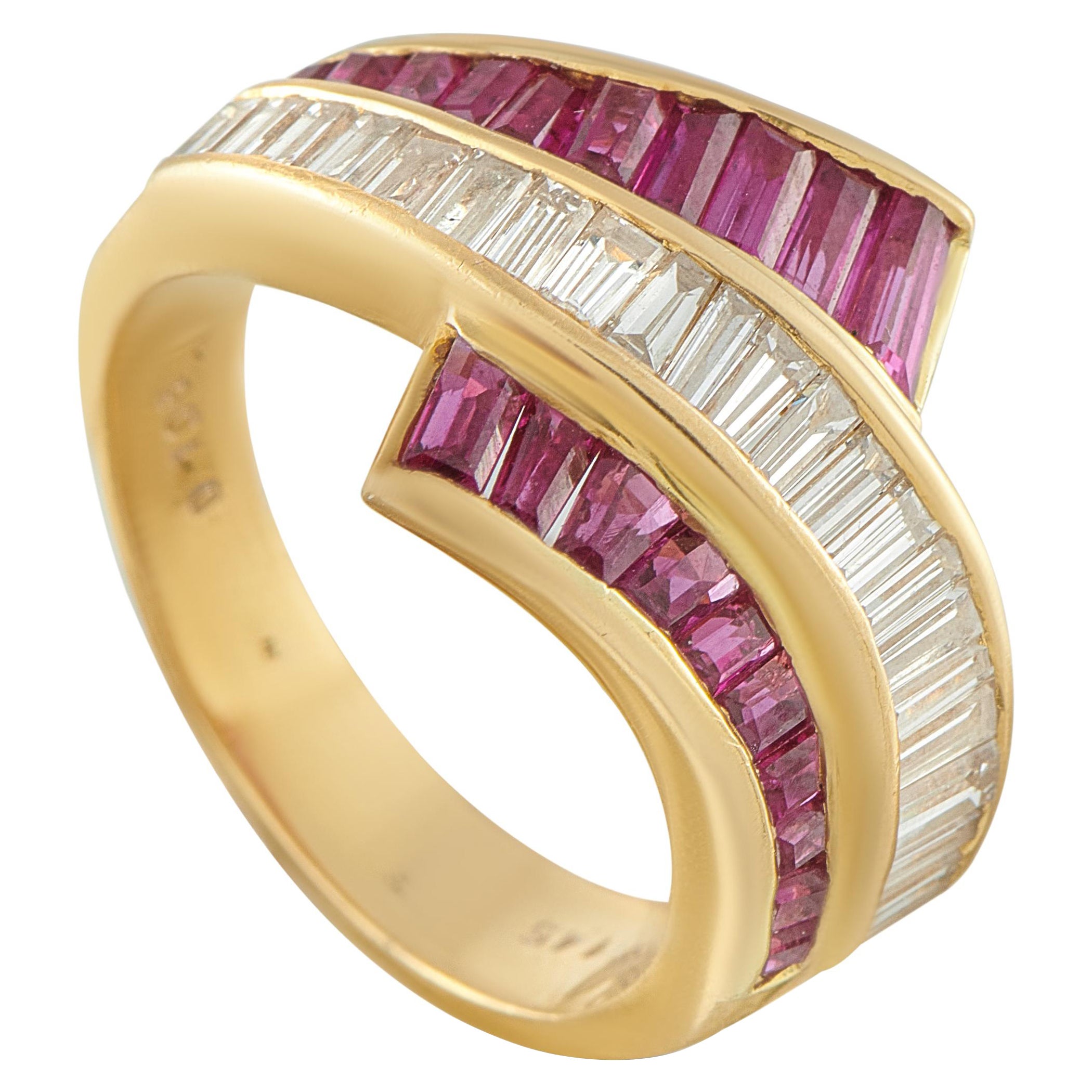 18K Yellow Gold 1.06ct Diamond and Ruby Ring MF08-101725