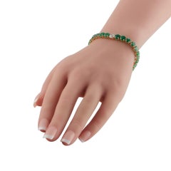18K Yellow Gold 1.07ct Diamond and Emerald Bracelet MF28-022026