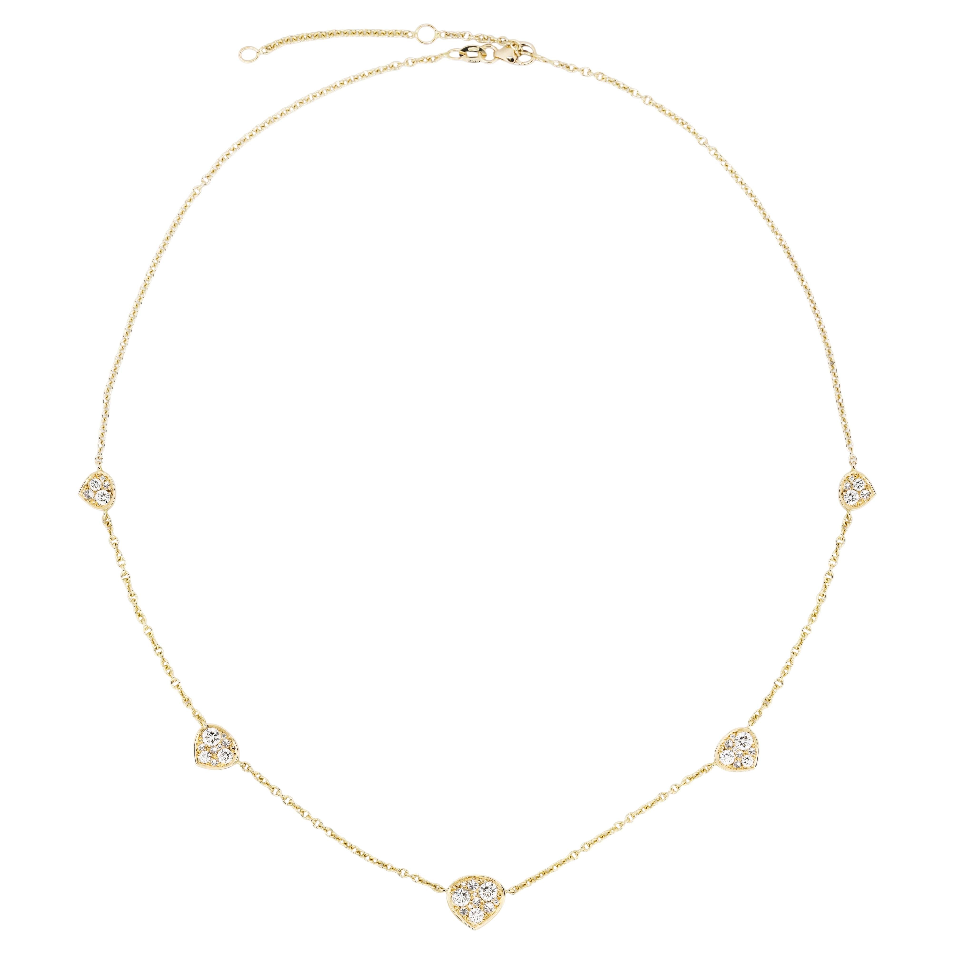 18K Yellow Gold 1.08 ct Diamond Pavé Necklace