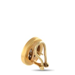 18K Yellow Gold 1.0ct Diamond and Enamel Earrings