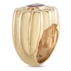 18K Yellow Gold 1.0ct Diamond and Ruby Ring MF03-031726
