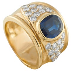 18K Yellow Gold 1.0ct Diamond and Sapphire Ring MF11-103125 18K Yellow Gold 1.0ct Diamond and Sapphire Ring MF11-103125