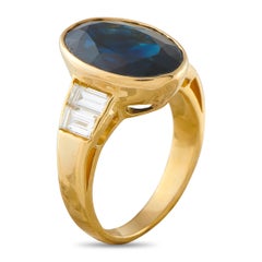 18K Yellow Gold 1.0ct Diamond and Sapphire Ring MF30-050726
