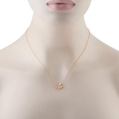 Collana con fiori di diamante in oro giallo 18 carati ANK-19121