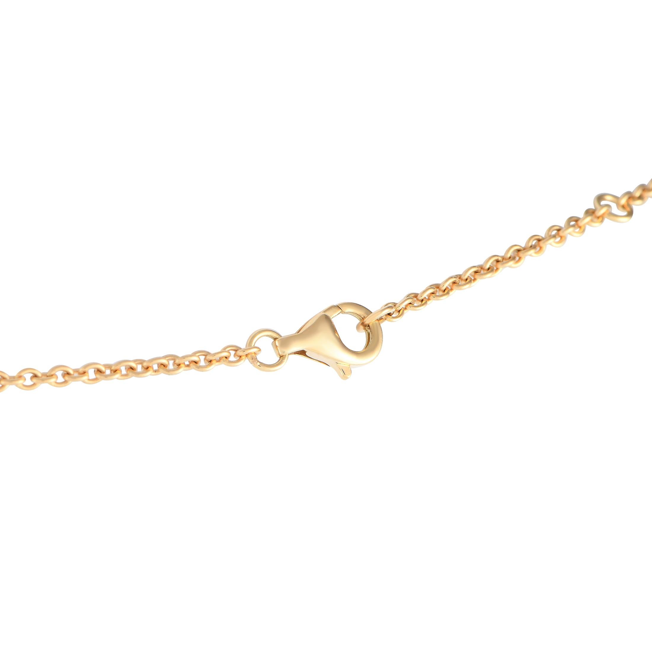 Round Cut 18K Yellow Gold 1.0ct Diamond Necklace