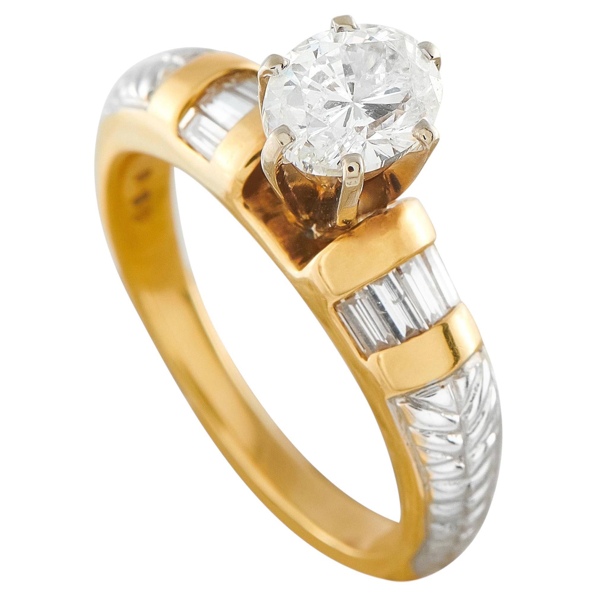 Ring aus 18 Karat Gelbgold mit einem Diamanten von 1,10 Karat, Art.-Nr. MF24-0708026