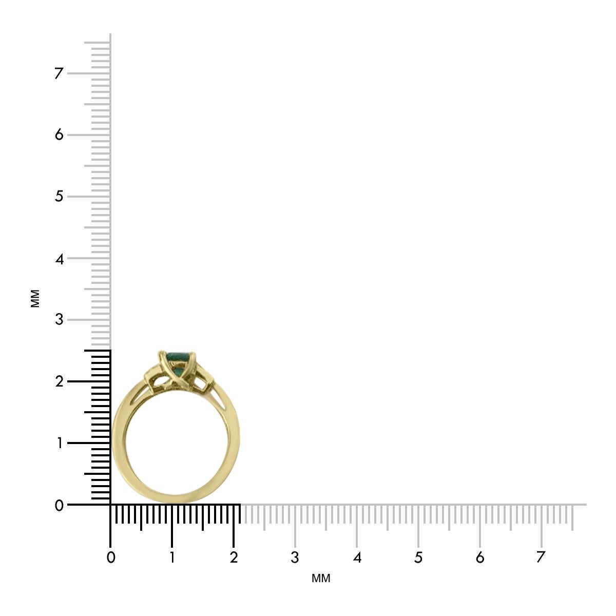 18K Yellow Gold 1.13cts Emerald and Diamond Ring, Style# R1538 For Sale 1