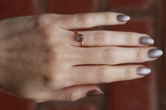 18k Yellow Gold 1.15 Carat Rosecut Blue Sapphire Ring