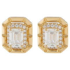 Orecchini in oro giallo 18 carati con 1,15 carati di diamanti AER-19782-Y