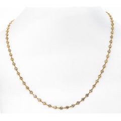 18K Yellow Gold 11.68cttw Diamond By The Yard 16 Inch Chain Necklace