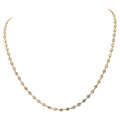18K Yellow Gold 11.68cttw Diamond By The Yard 16 Inch Chain Necklace