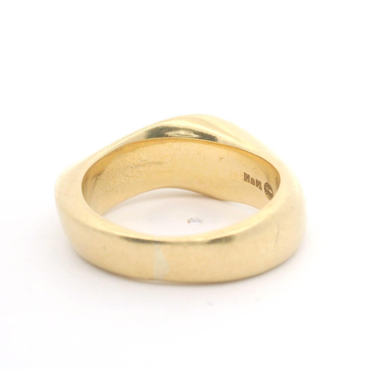 18 Karat Gelbgold 11,8 g massiver schwerer gedrehter Bandring Größe 5,5 Damen
