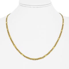 18k Yellow Gold 11.9g Polished 2.5mm Fancy Figarucci Link Chain Necklace Italy 2
