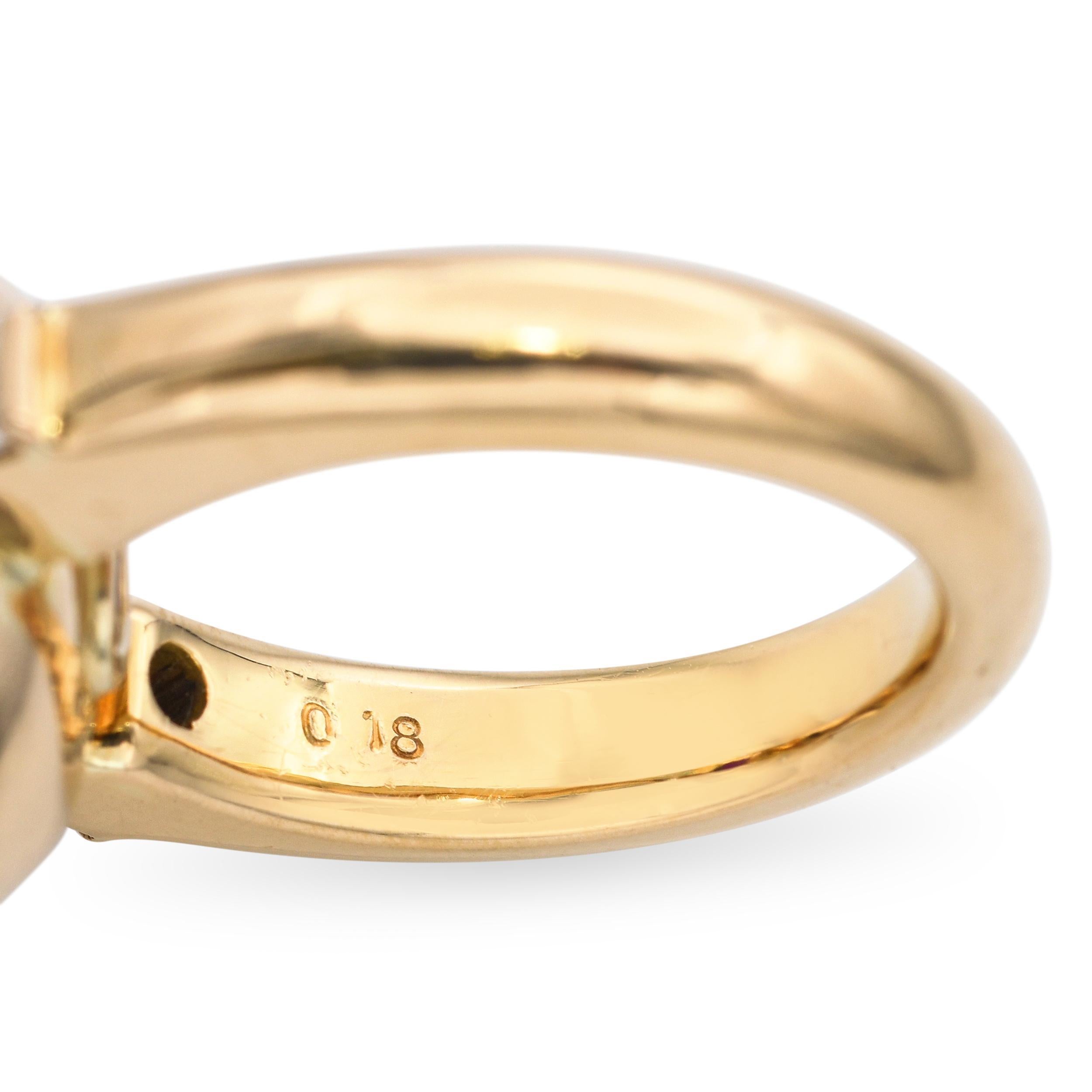 Bague en or jaune 18 carats avec cabochon de rubis et diamant en vente 4