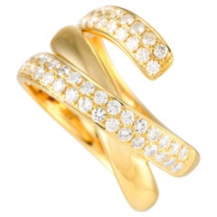 18K Yellow Gold 1.20ct Diamond Coil Ring