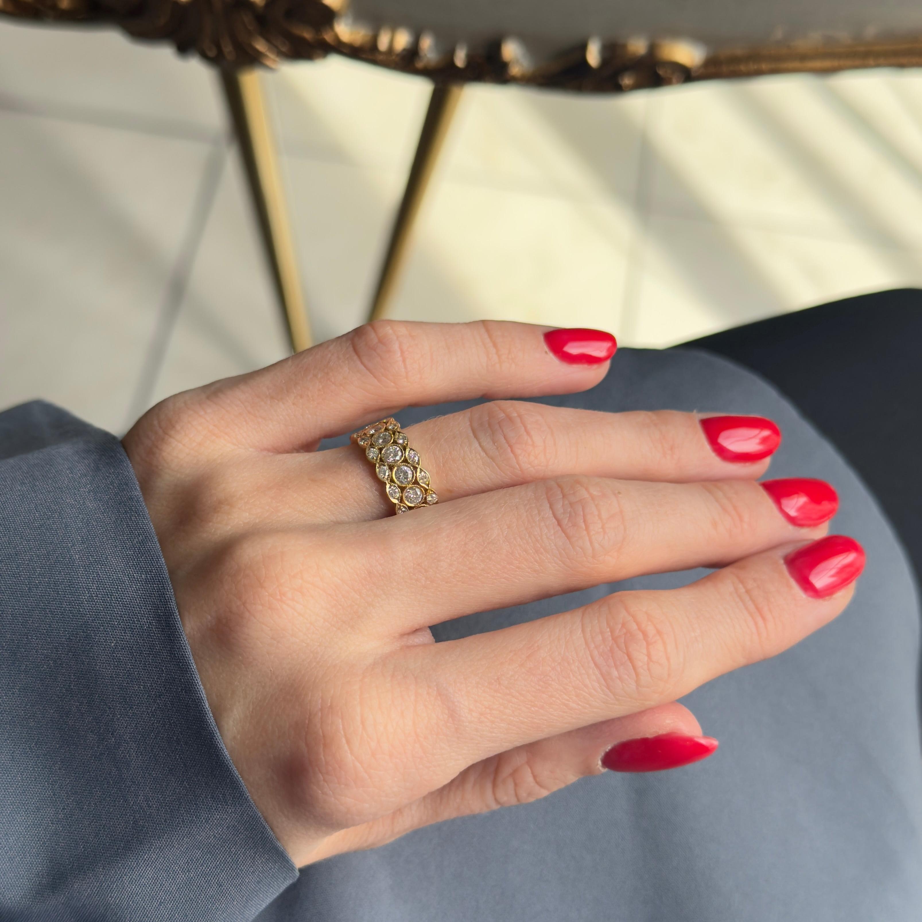 Era: Modern Estate
Composition: 18K Yellow Gold
Primary Stone: Round Brilliant Diamonds
Carat Weight: Approximately 1.21 Carats
Color/Clarity: VS1-2 / F-G
Ring Size: 5.5
Ring Weight: 4.1 Grams
Item Barcode: 068234