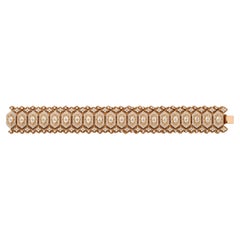 Bracciale largo con dichiarazione di diamanti in oro giallo 18K da 12,56 carati SI/H