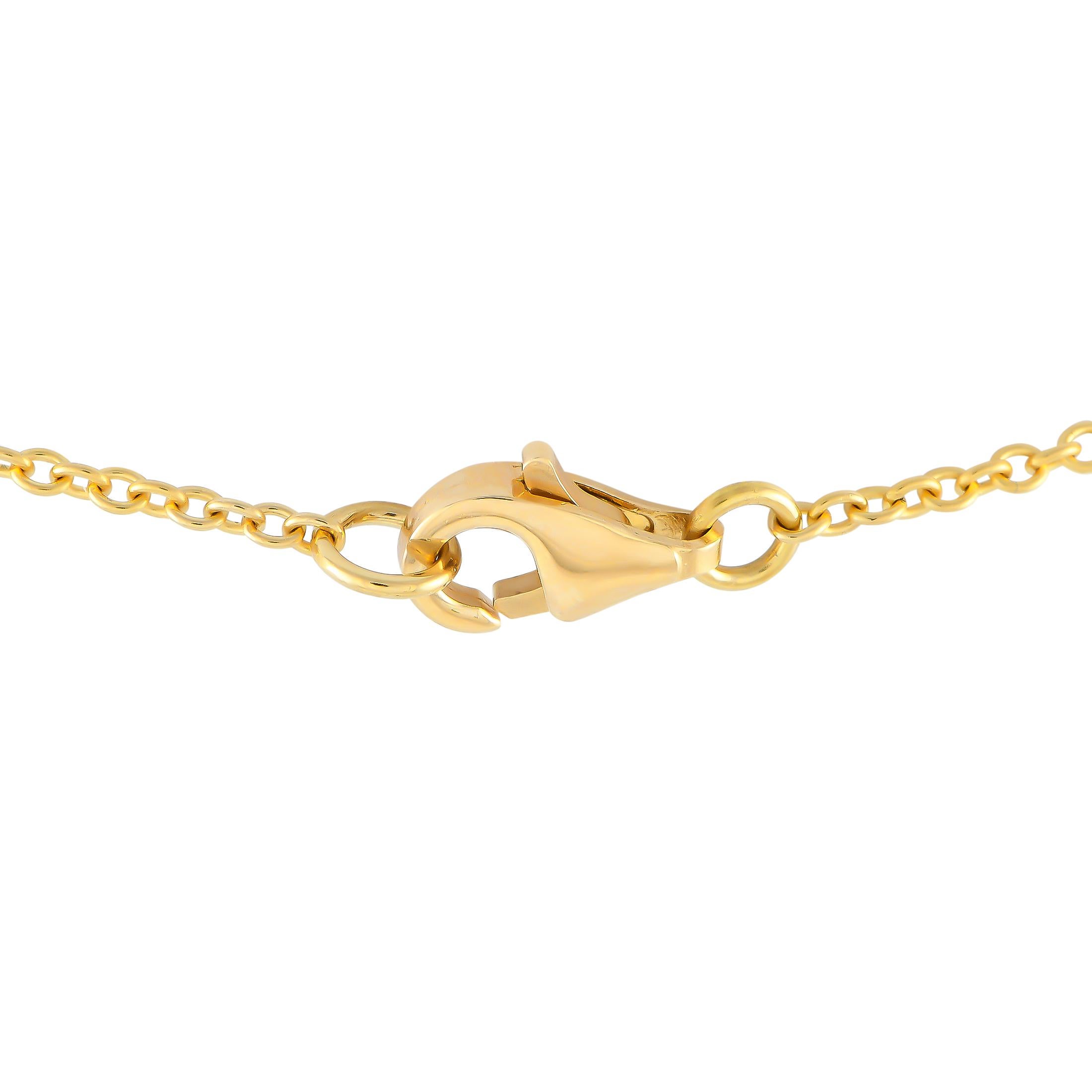 Taille ronde Collier en or jaune 18 carats avec diamants 1,25 carat en vente