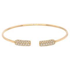 Bracelet en or jaune 18 carats, diamant naturel brillant rond de 1,25 ct.