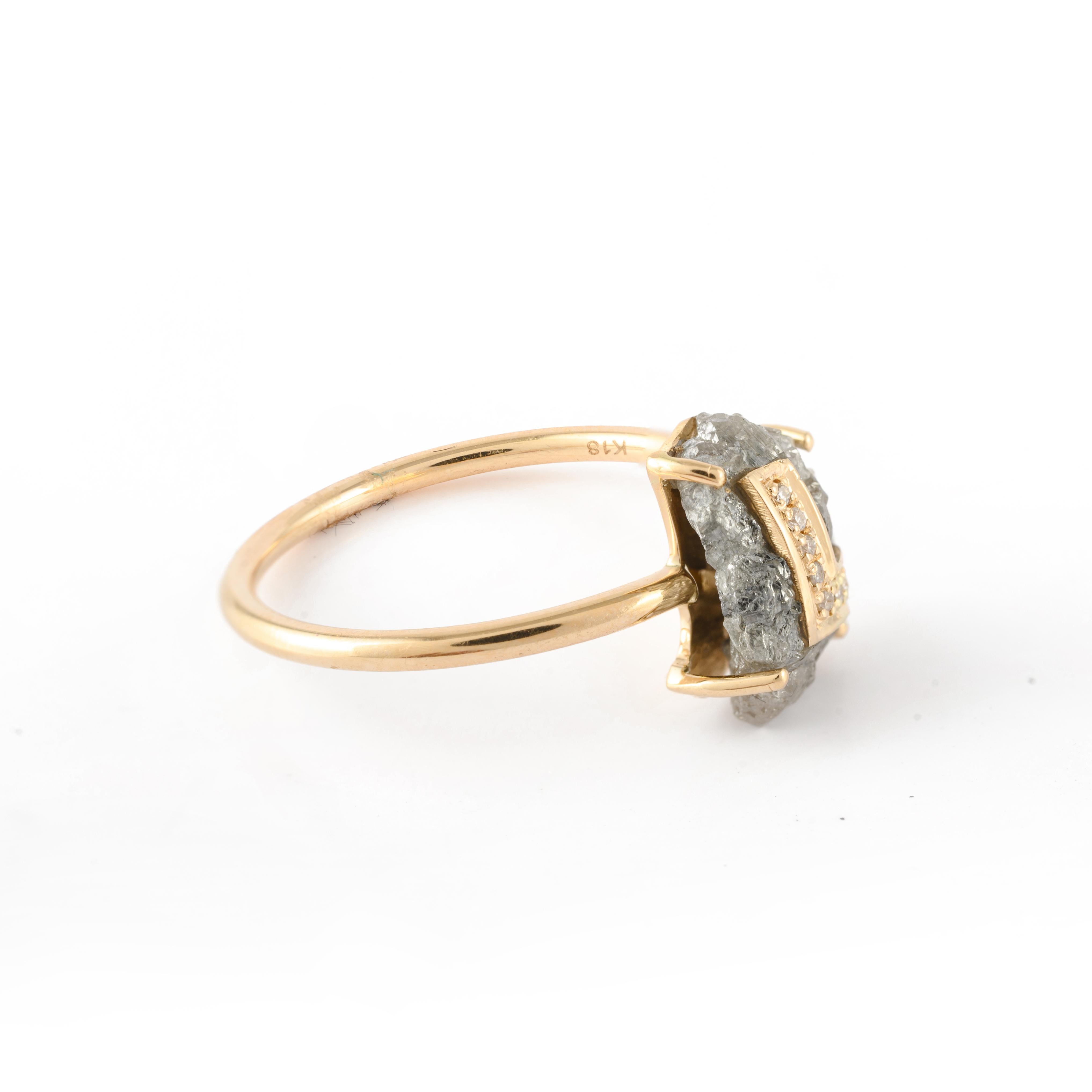 For Sale:  18k Yellow Gold 1.27 Carat Natural Diamond L Letter Personalized Ring for Her 5