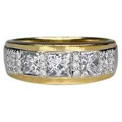 18K Yellow Gold 1.35ct Diamond Thick Band Ring