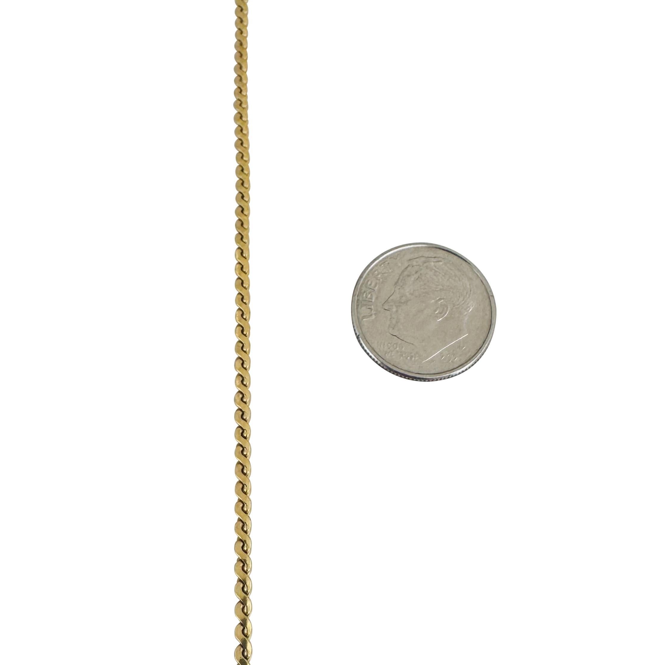 18k Yellow Gold 13.5g Solid Thin 2mm Serpentine Link Chain Necklace Italy 24
