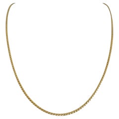 18k Yellow Gold 13.5g Solid Thin 2mm Serpentine Link Chain Necklace Italy 24"