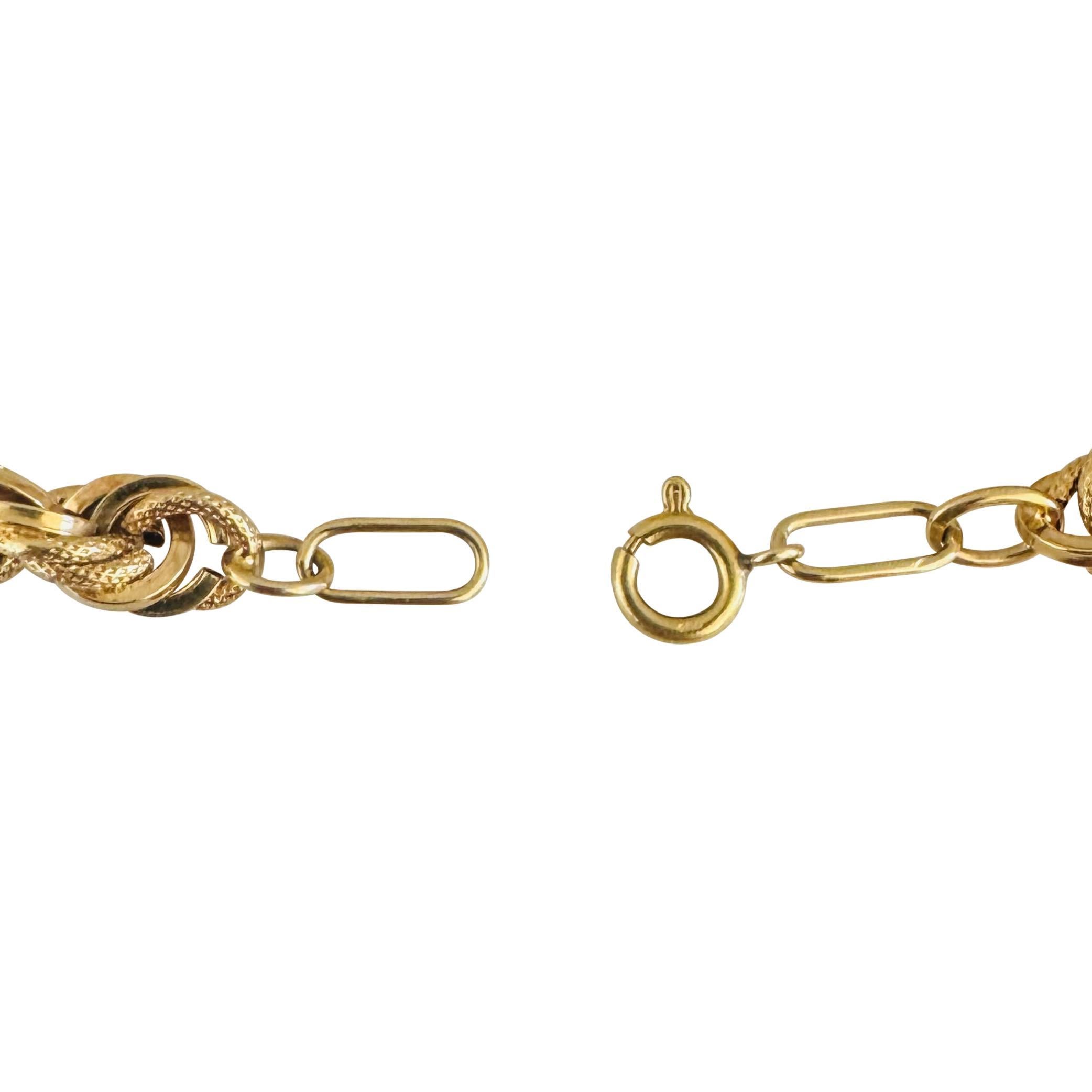 18k Yellow Gold 13.6g Hollow Thick 8mm Vintage Rope Bracelet 8