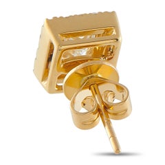 Quadratische Ohrstecker mit 1,37 Karat Diamanten aus 18K Gelbgold AER-19363-Y