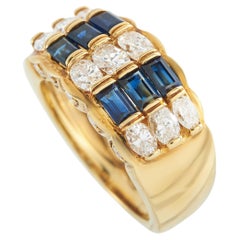 18K Yellow Gold 1.44ct Diamond and Sapphire Ring MF11-011626