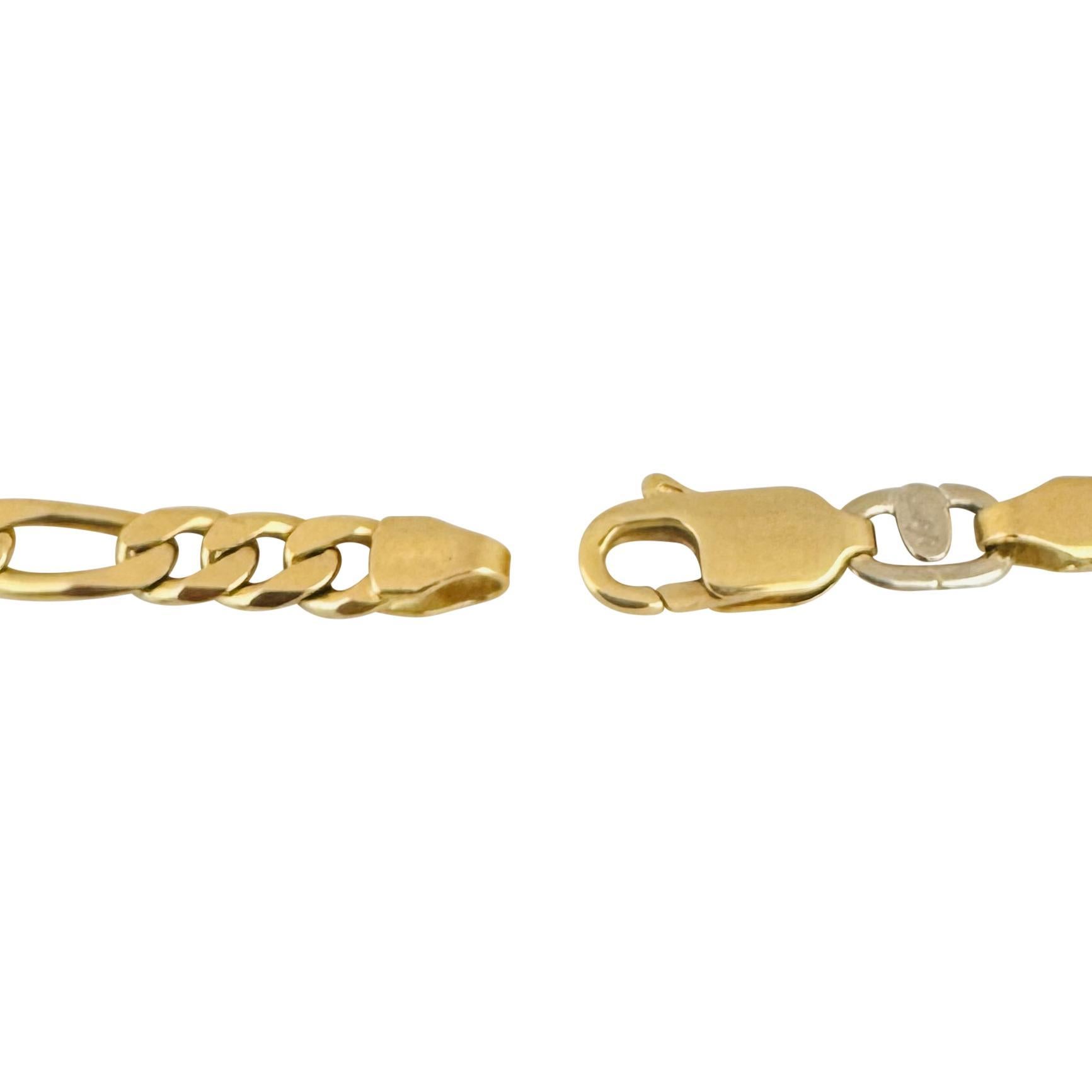 18k Gelbgold 14,4g massiv 5mm Herren Figaro Link Armband Italien 8,25