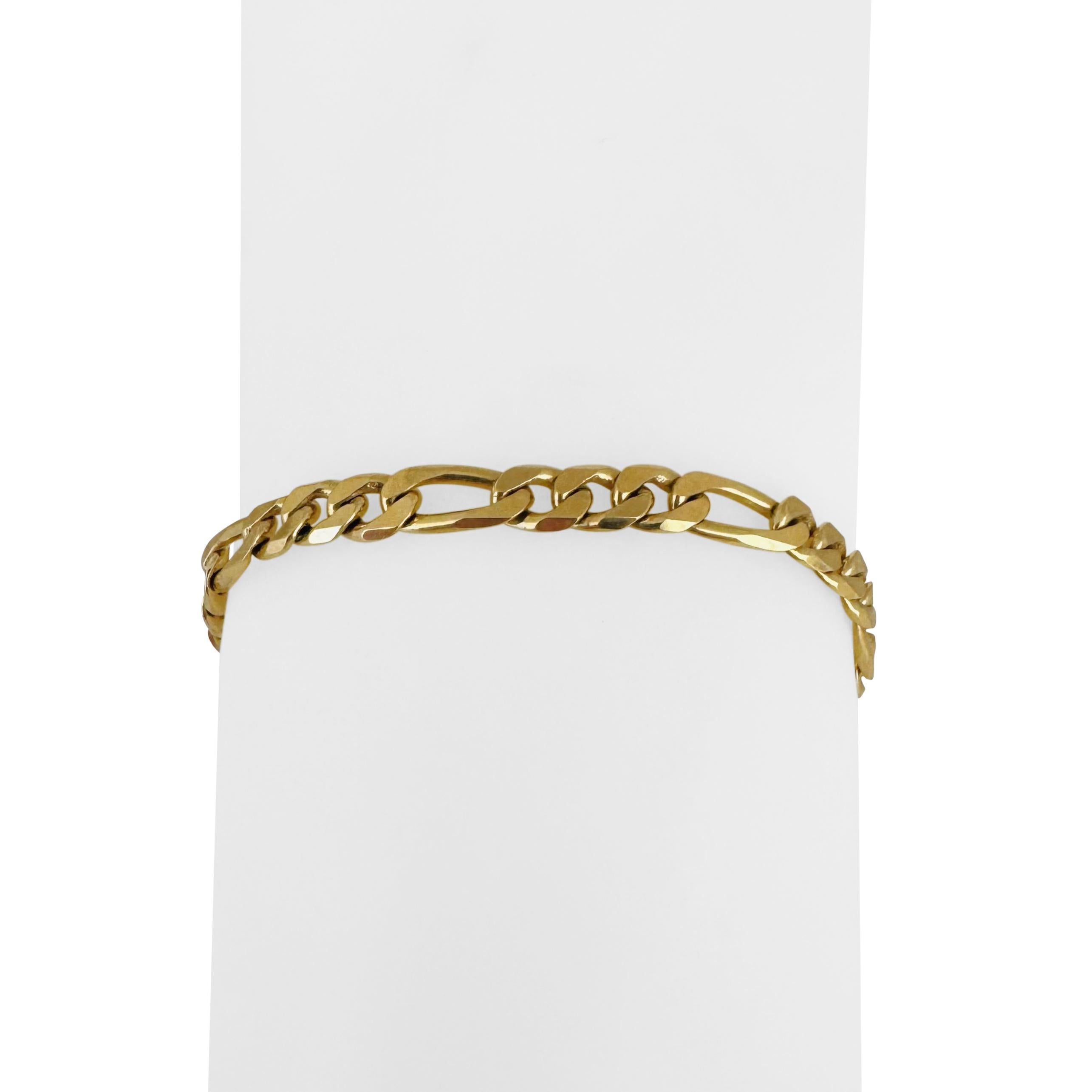 18k Gelbgold 14,4g massiv 5mm Herren Figaro Link Armband Italien 8,25