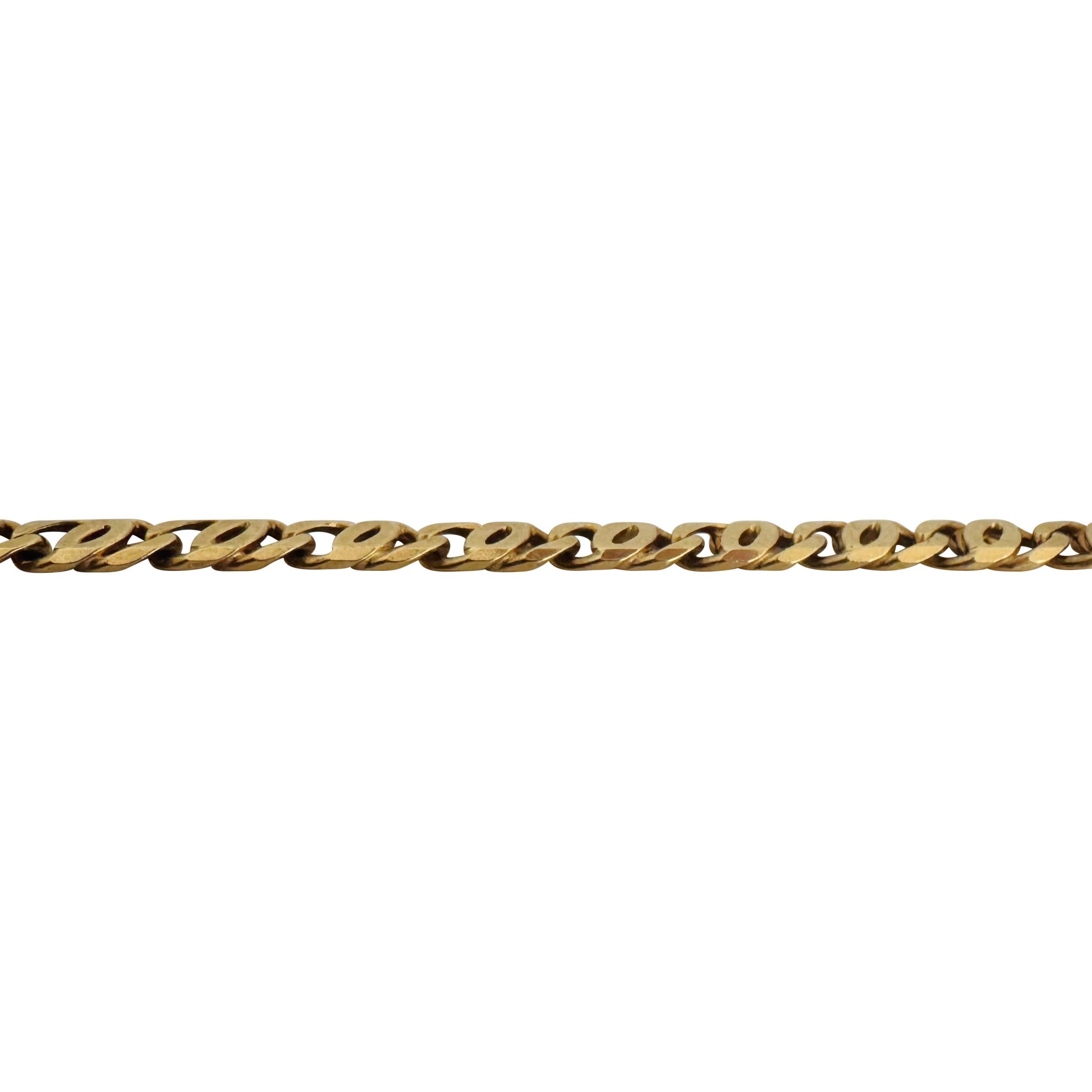 Women's 18k Yellow Gold 14.8g Solid 5mm Fancy Curb Link Bracelet Italy 8.25