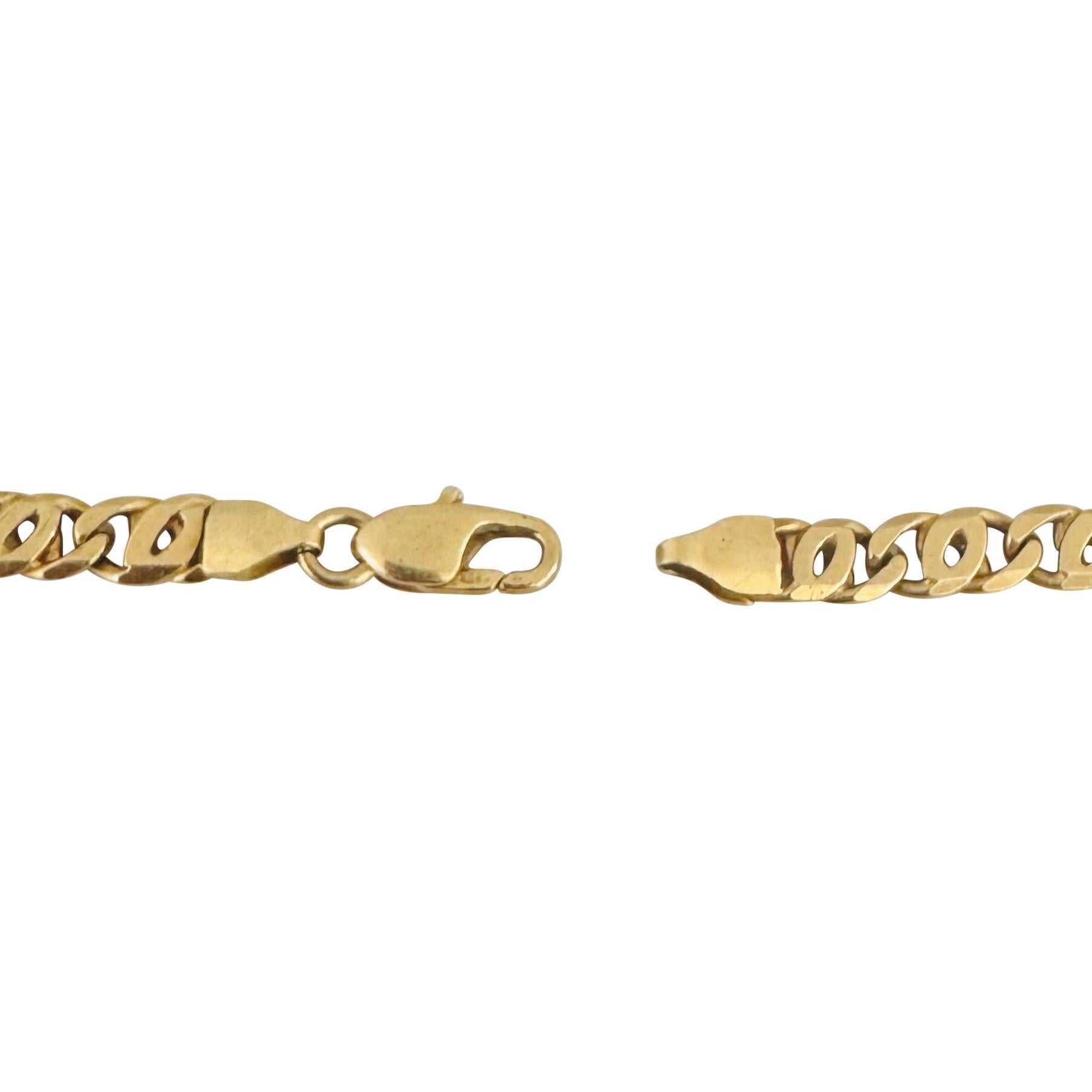 18k Yellow Gold 14.8g Solid 5mm Fancy Curb Link Bracelet Italy 8.25