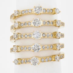 18k Yellow Gold 1.49cwt Round Diamond Wrap Wide 5 Row Statement Band Ring Sz 5