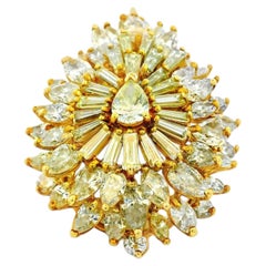 18k Yellow Gold 14ctw Multi-Cut Diamond Pendant